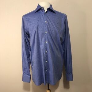 Eton Patterned Blue Dress Shirt